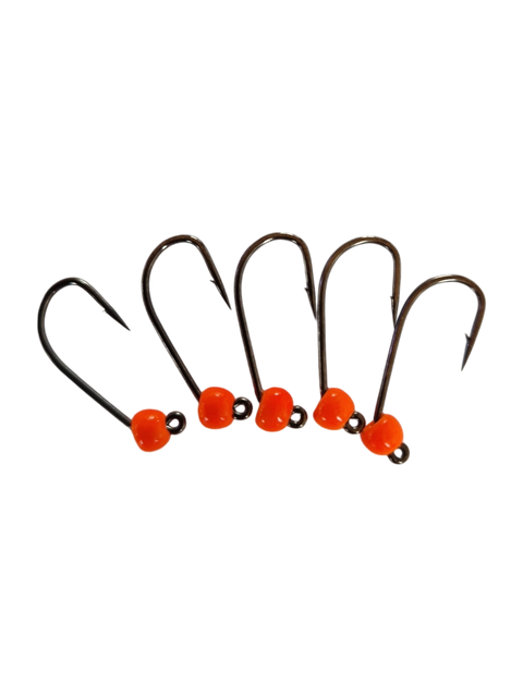 6ér Haken mit Widerhaken Tungstenperle 4mm Hends Hooks