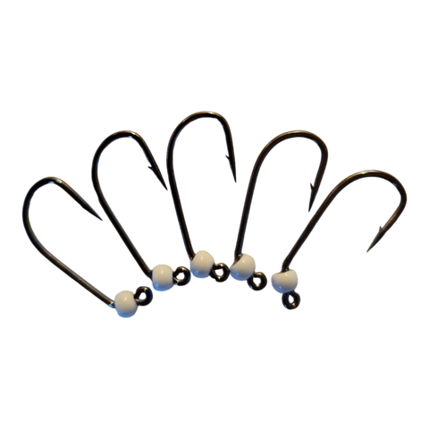 6ér Haken mit Widerhaken Tungstenperle 3mm Hends Hooks